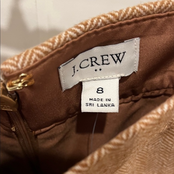 J. Crew Brown Herringbone Mini Skirt - Picture 2 of 5